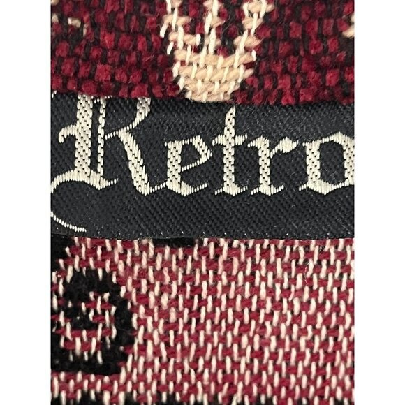 Retro Floral Tapestry Jacket M Red Retro Classic Artsy Beaded Festive Boho 80s - Picture 2 of 15